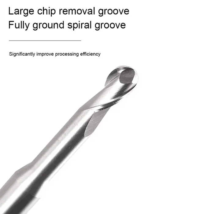 SZAZAM-Fraise en Carbure de Tungstène HRC55/60, Boule à 2 Cannelures pour Aluminium CNC, Traitement 