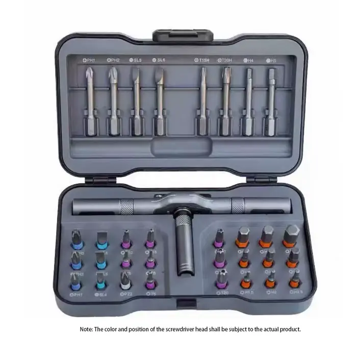Jeu de tournevis ménagers, ensemble d'outils polyvalents 32-en-1 de haute dureté, sans électricité, 