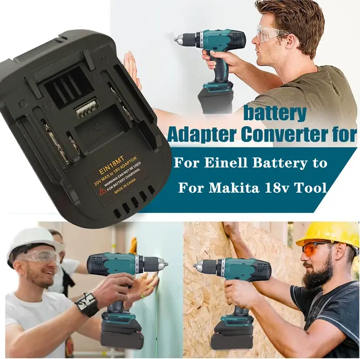 Adaptateur de batterie EIN18MT pour convertir les batteries Li-ion Einhell 18V en outils électriques sans fil Makita 18V
