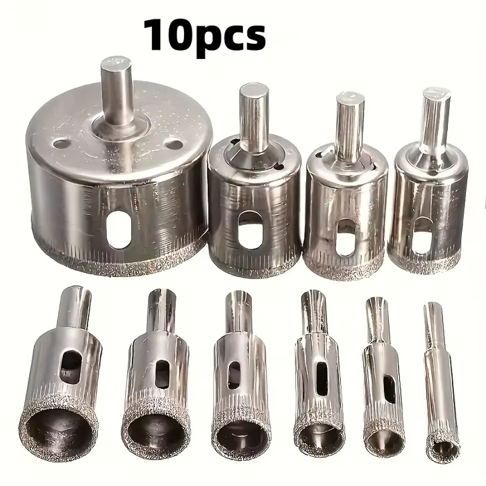 Jeu de 10 forets diamantés pour trous de 3 à 50 mm