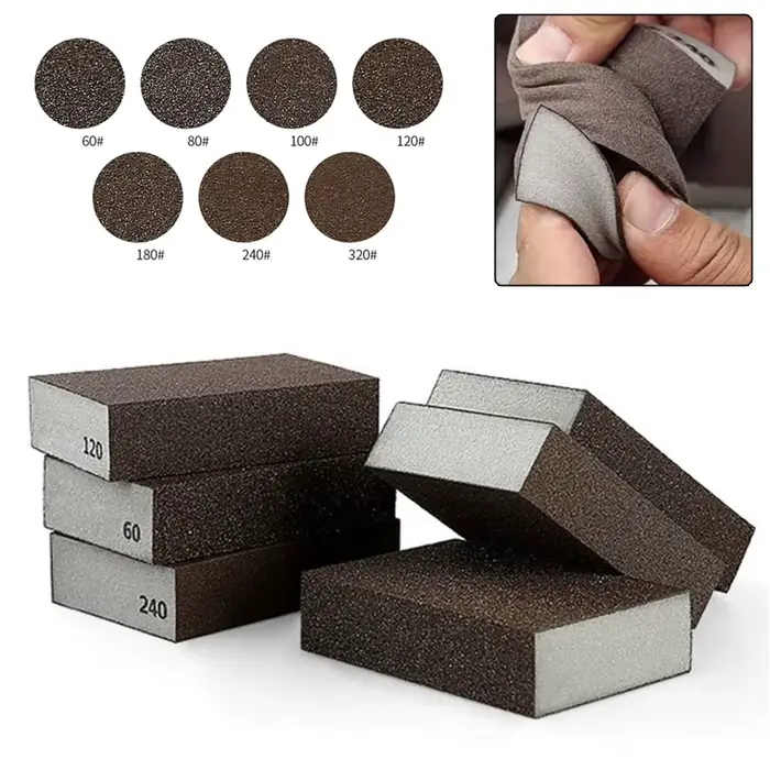 Blocs d'éponge de ponçage 60 80 100 120180 240 grain mur meulage bloc de sable papier de verre brique
