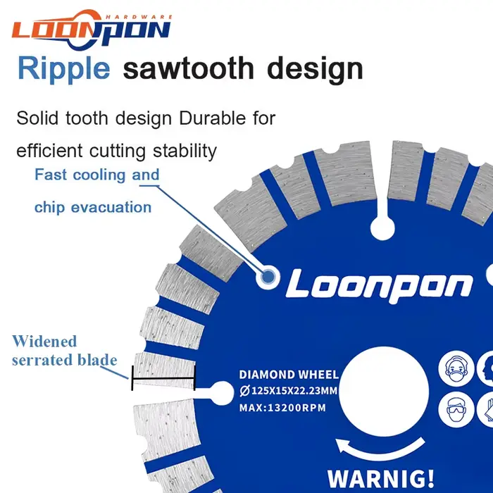 Loonpon-Lame de Scie Diamant de 125mm