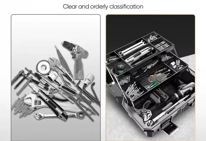 Mallette à outils en plastique pour garage professionnel
