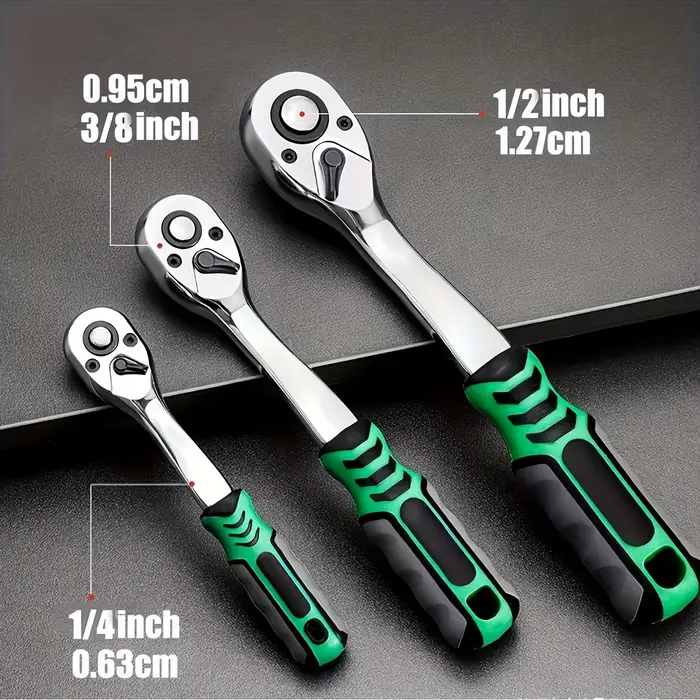 Jeu de douilles 72Drive 1/4 "-3/8"-1/2", douilles de clé à cliquet douilles compactes pour outil méc