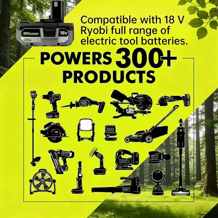 Nouvelle batterie au lithium puissante RYOBI 18V 6.0Ah 8.0Ah P104 P105 P107 P108 P109 à faible autodécharge