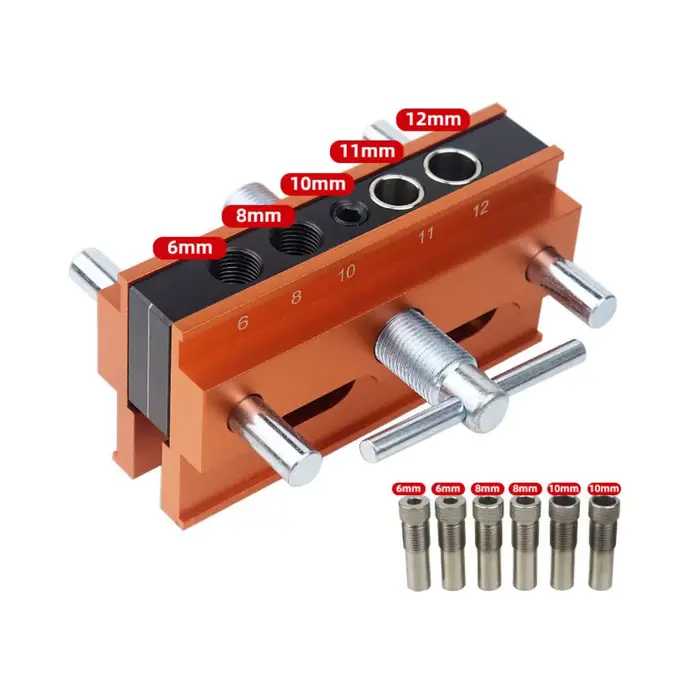 Kit de guide de perçage vertical pour le travail du bois avec forets de 6 mm, 8 mm, 10 mm, 11 mm, 12