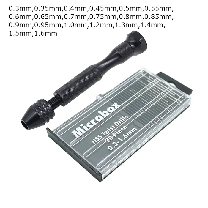 ESPLB foret à main avec 10 pièces/20 pièces forets hélicoïdaux outils rotatifs Mini Micro alliage d'aluminium