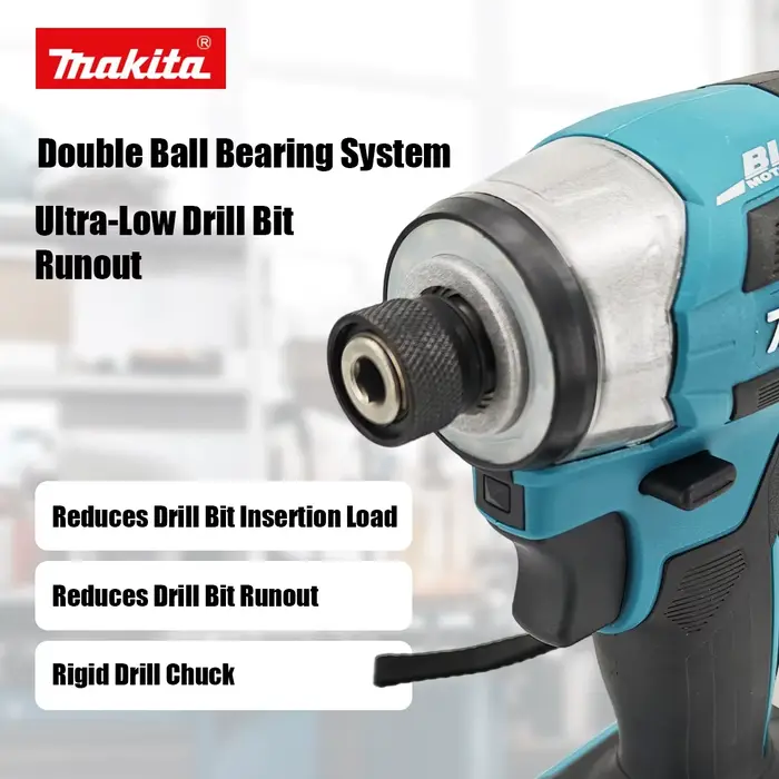Makita DTD173 1800RPM 180Nm Visseuse à percussion sans fil 180Nm Moteur sans balais Perceuse électrique Mode T pour vis à bois pour batterie Makita