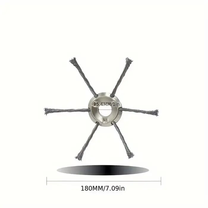 Roue de désherbage, tête de brosse métallique
