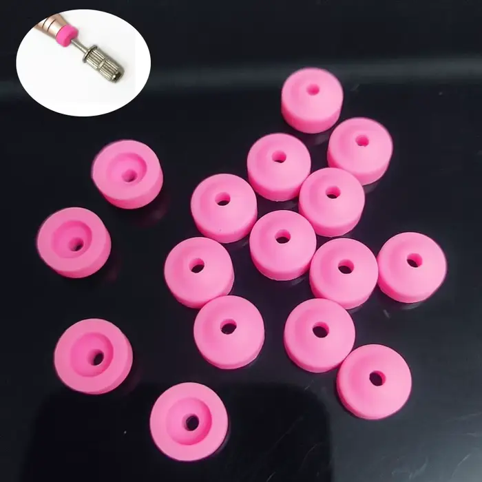 20/50pcs perceuse à ongles Protection en plastique bouchons roses utilisés sur 3/32 "forets