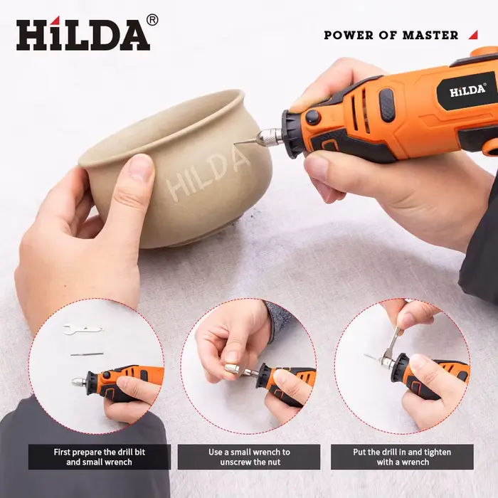 HILDA graveur perceuse électrique gravure Dremel outil rotatif Machine avec arbre Flexible nouveau Style vitesse