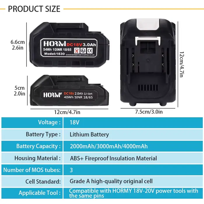Série de batteries au Lithium rechargeables 18V/21V