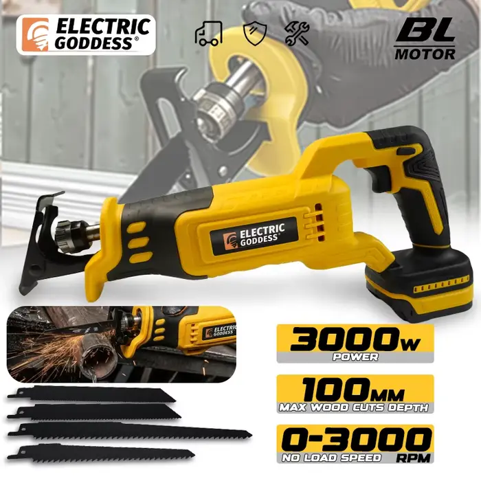 Scie alternative électrique de déesse 3000W pour la broche de batterie Dewalt 20V Outil