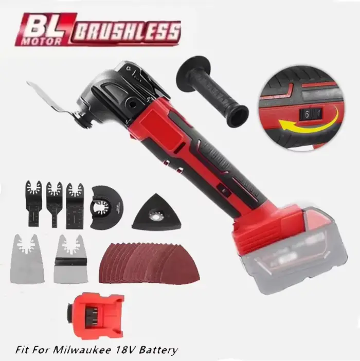 Pour Milwaukee 18V batterie électrique oscillant outil multifonction 6 vitesses sans fil Vibration tondeuse scie de coupe outils électriques