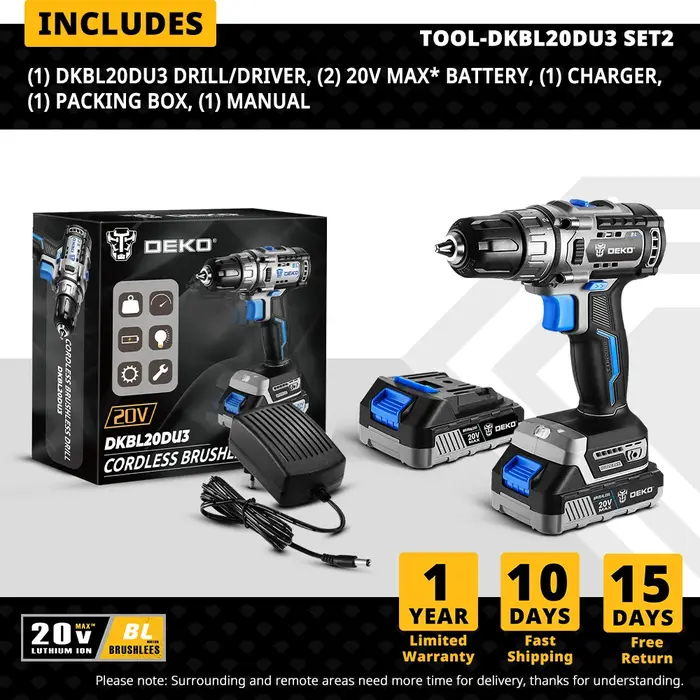 Perceuse sans fil sans balais 20V