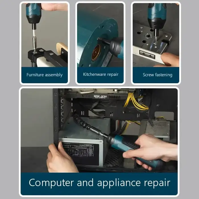Mini tournevis électrique sans fil aste, réglage multifonction, perceuse électrique, outils de répar