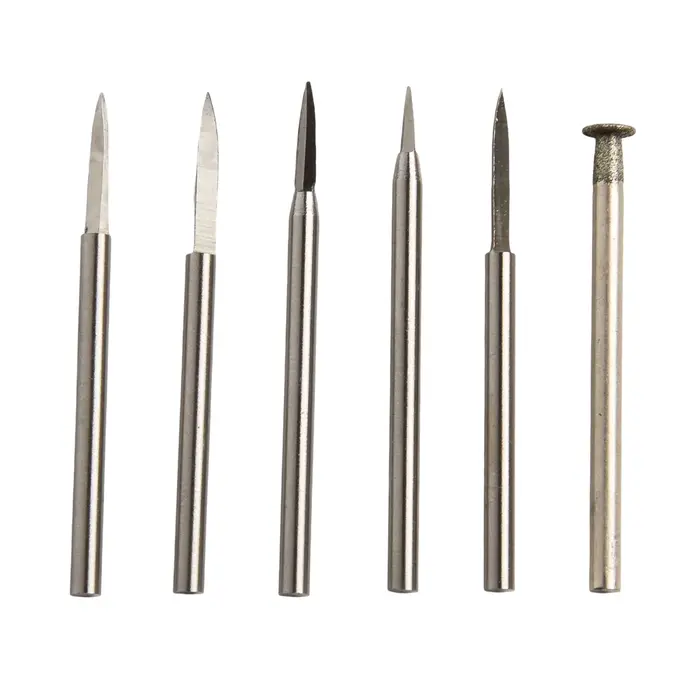 Paquet de 6 forets de sculpture sur bois d'outil de meulage avec tige de 3/2.35mm adaptés aux outils rotatifs