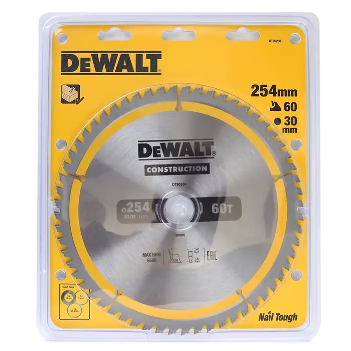 DEWALT – série de lames de scie à bois en alliage dur 216/254/305MM 40T/60T/80T DT1953 DT90250 DW3126 DW3128