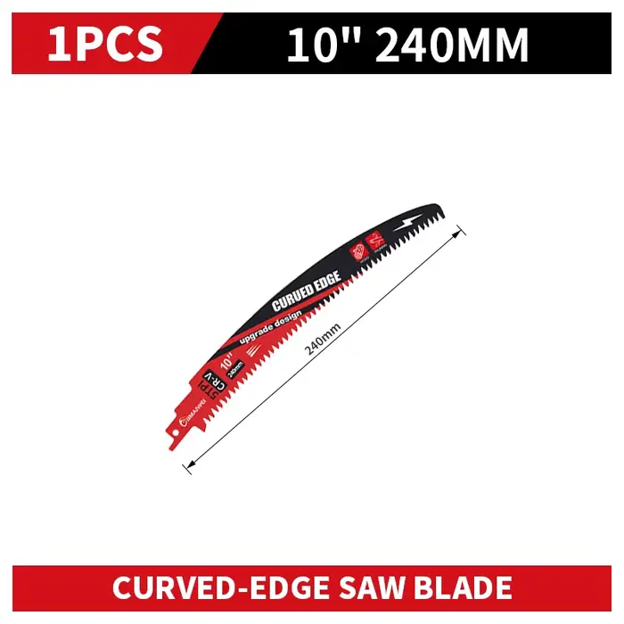 Lames de scie sauteuse japonaises à bord incurvé CR-V pour l'élagage du bois, 10/12/15 pouces, pour