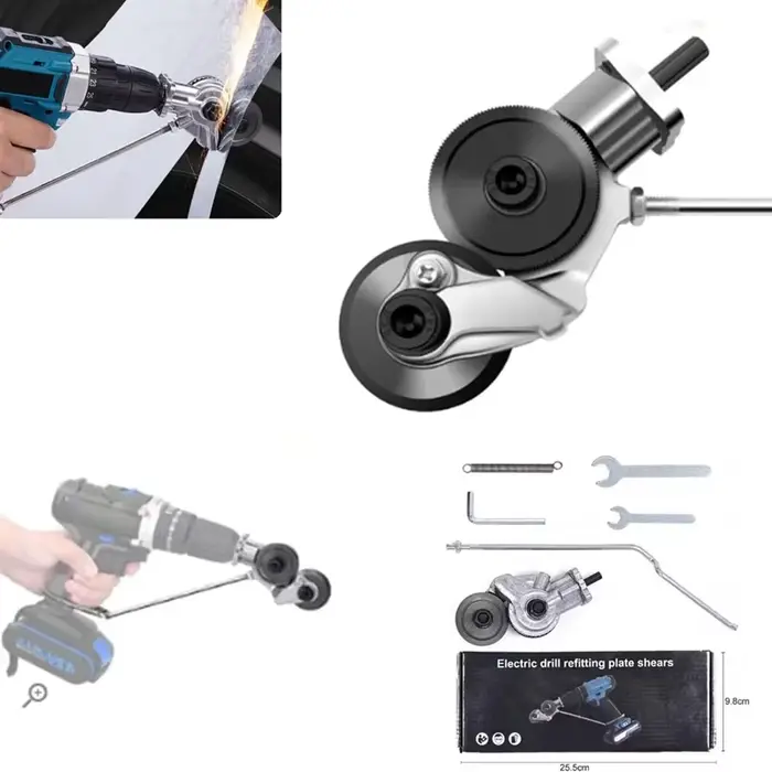 Ciseaux à tôle, perceuse électrique, fixation de coupe de plaque, coupe-scie, outil de coupe gratuit