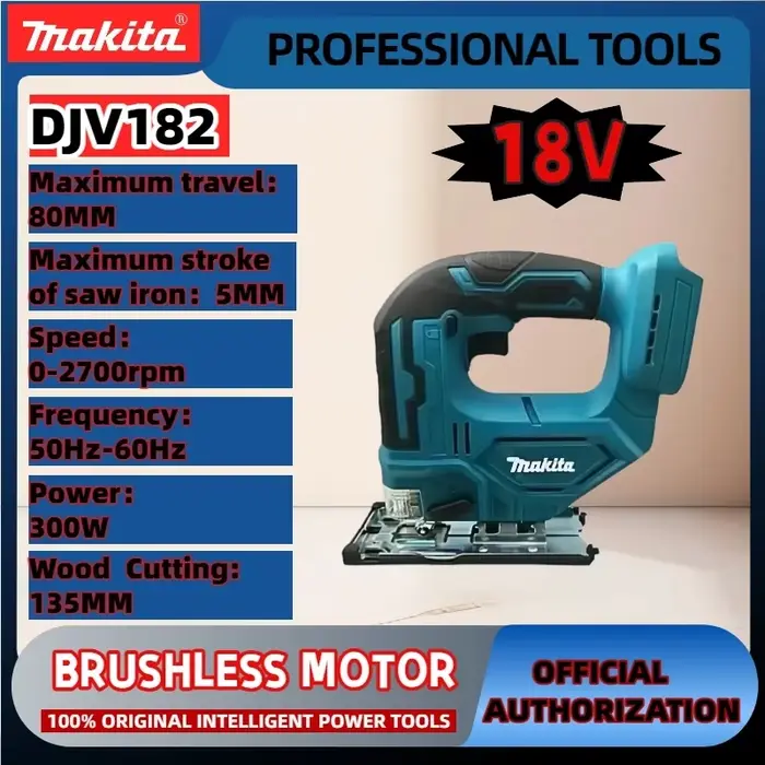 Scie sauteuse électrique sans fil Makita DJV182Z Brushless 18V 340W avec lame