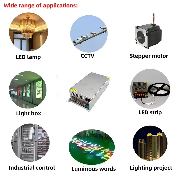 Alimentation électrique 12V 24V 48V SMPS AC DC 220V à 12V 24V 48V 1000W 1200W