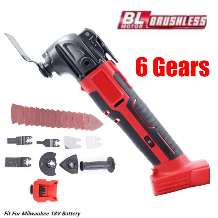 Pour Milwaukee 18V batterie électrique oscillant outil multifonction 6 vitesses sans fil Vibration tondeuse scie de coupe outils électriques