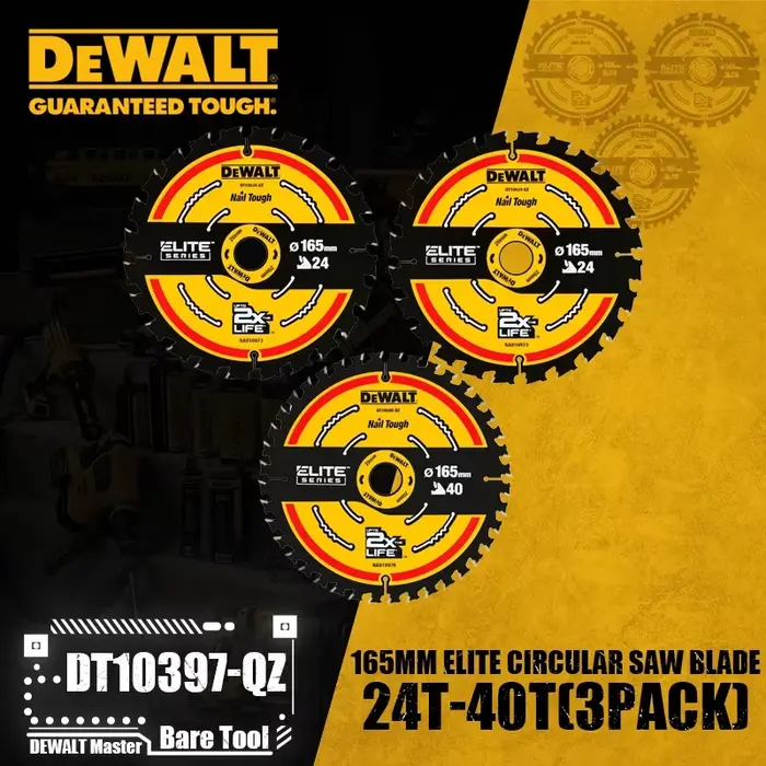 DT10397-QZ DE DÉObFumLame de scie circulaire 165MM SÉRIE D'ÉLITE: ÉLITE Lame de scie circulaire 2x16