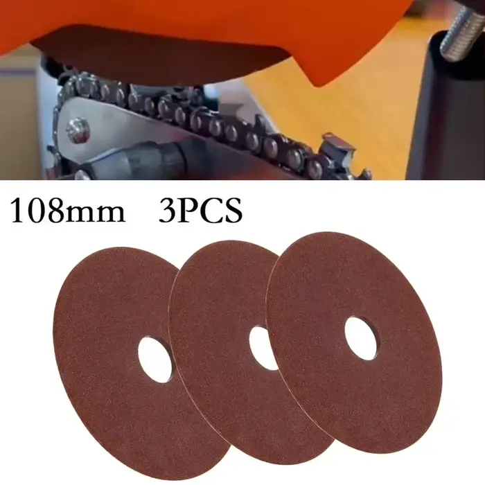 3 pièces meule disque de ponçage 108*3.2*22mm roue d'affûtage pour tronçonneuse aiguiseur meuleuse polissage 3/8 "404 outils de chaîne