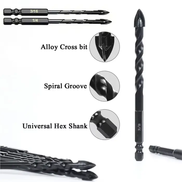 10 pièces de Kit de forets à béton