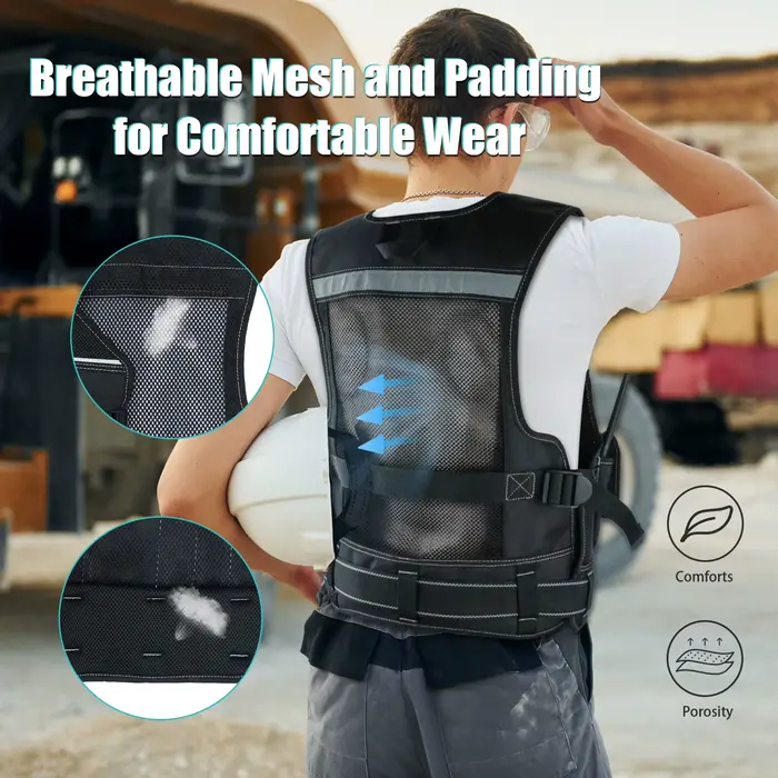 Gilet à outils pour hommes avec pochettes et ceinture