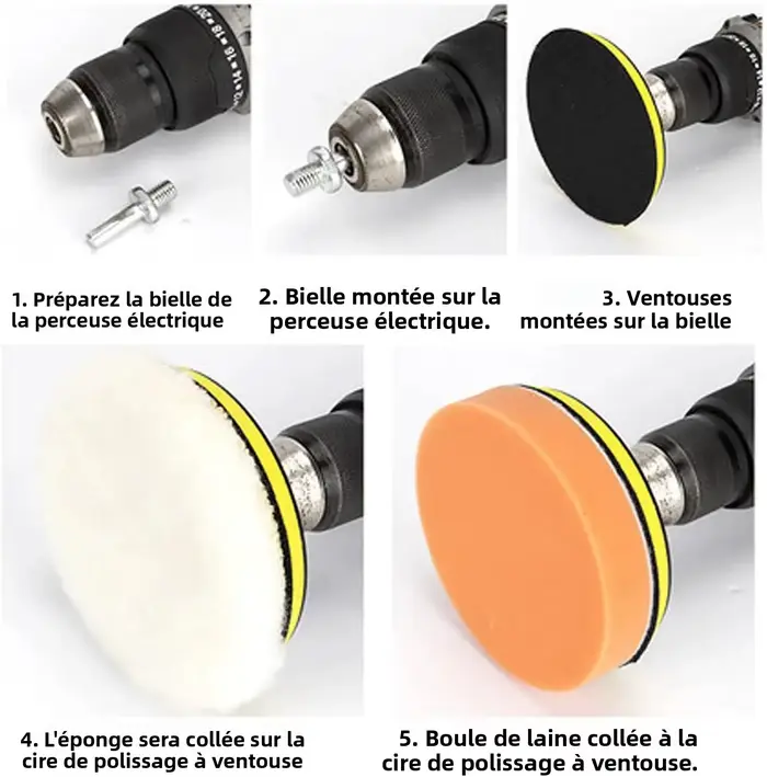 Kit de tampons de polissage pour voiture