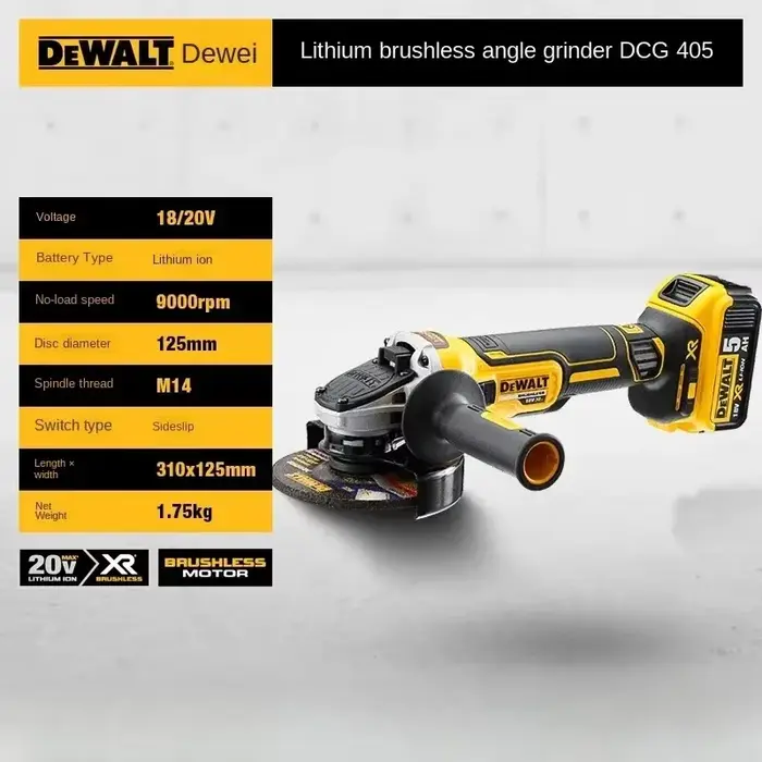 DEWALT DCG406 Meuleuse d'angle à tête plate 125 mm