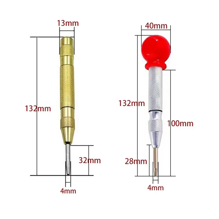 Poinçon central automatique 130MM, outil de forage à ressort réglable et solide, perforateur Mental pour le travail du bois, marqueur chargé, outils à main