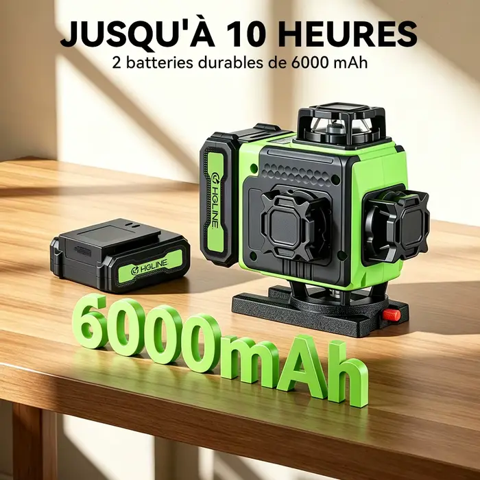 HGLINE 16 lignes niveau Laser APP télécommande niveaux horizontaux verticaux affichage de puissance de la Machine nivellement Laser avec trépied de 100 cm