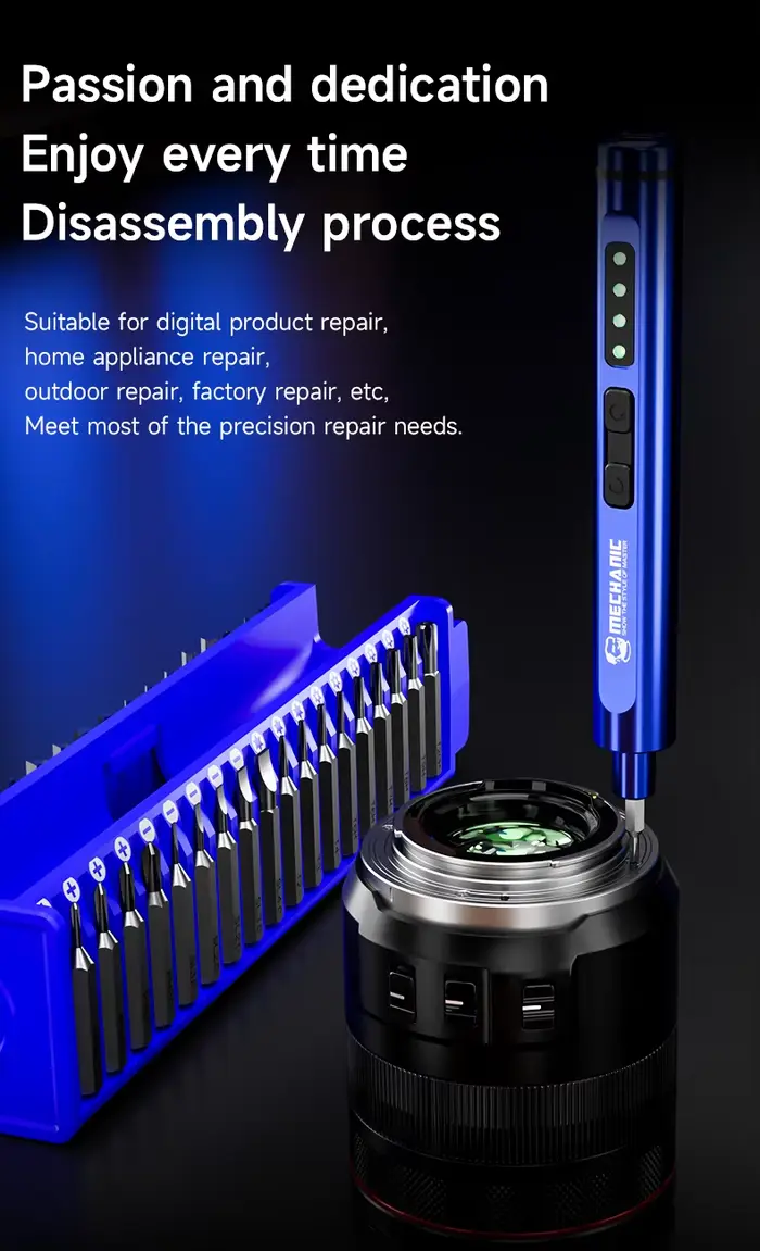 Mécanicien ES360 36-en-1 ensemble d'outils tournevis électrique avec lumière LED embouts magnétiques