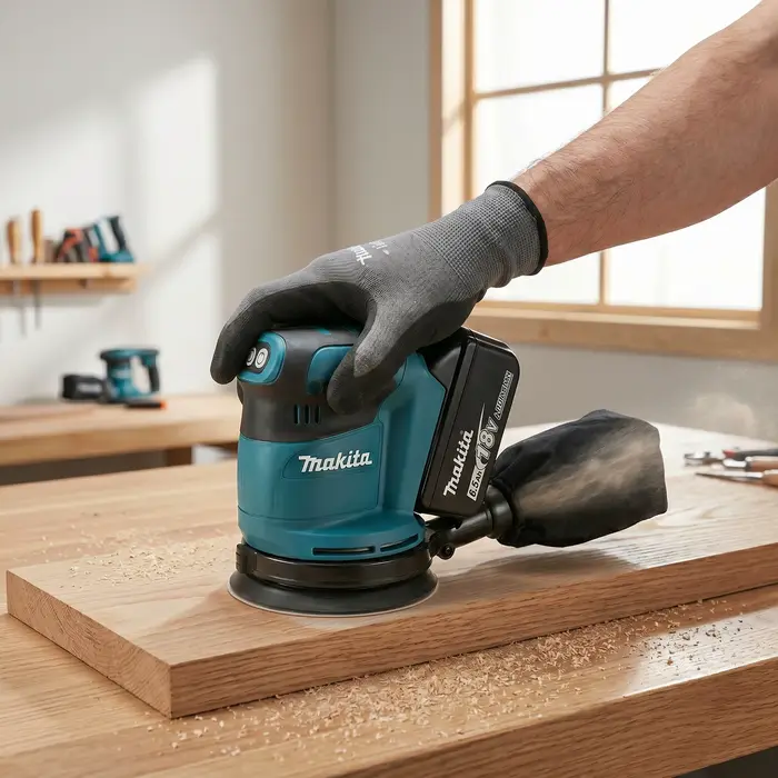 Ponceuse orbitale aléatoire sans fil Makita DBO180Z 18V pour le travail du bois