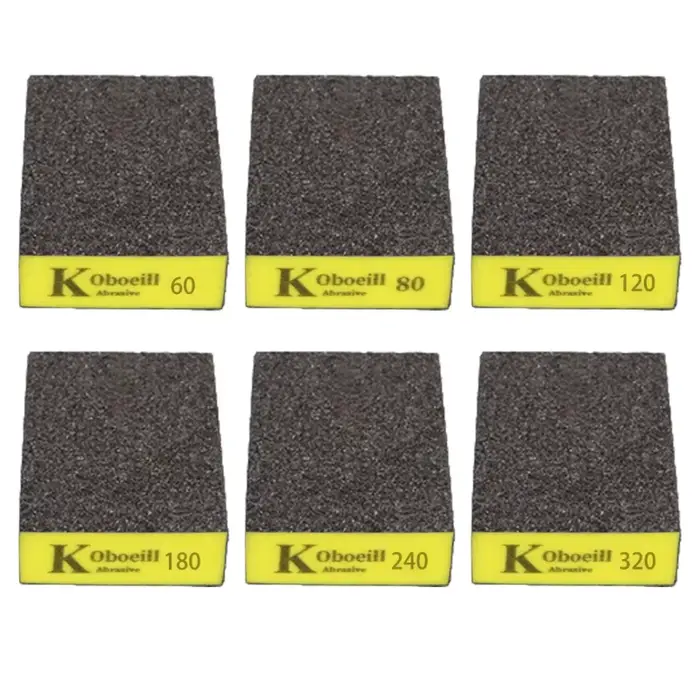 6 pièces/ensemble (60 80 120 180 240 320) bloc de ponçage épais moyen fin, éponges de ponceuse pour