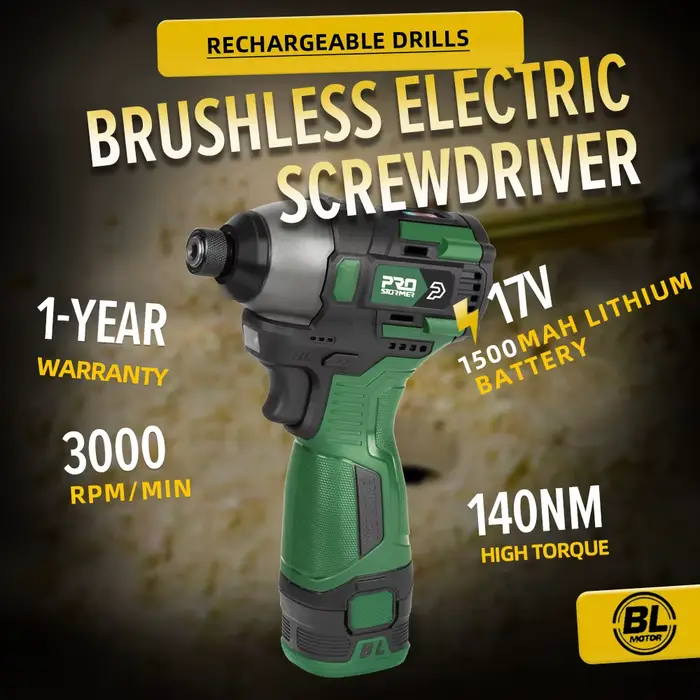 PROSTORMER – tournevis électrique 17V, perceuse/visseuse sans fil 140nm, batterie 1500mAh, outils électriques hexagonaux rechargeables