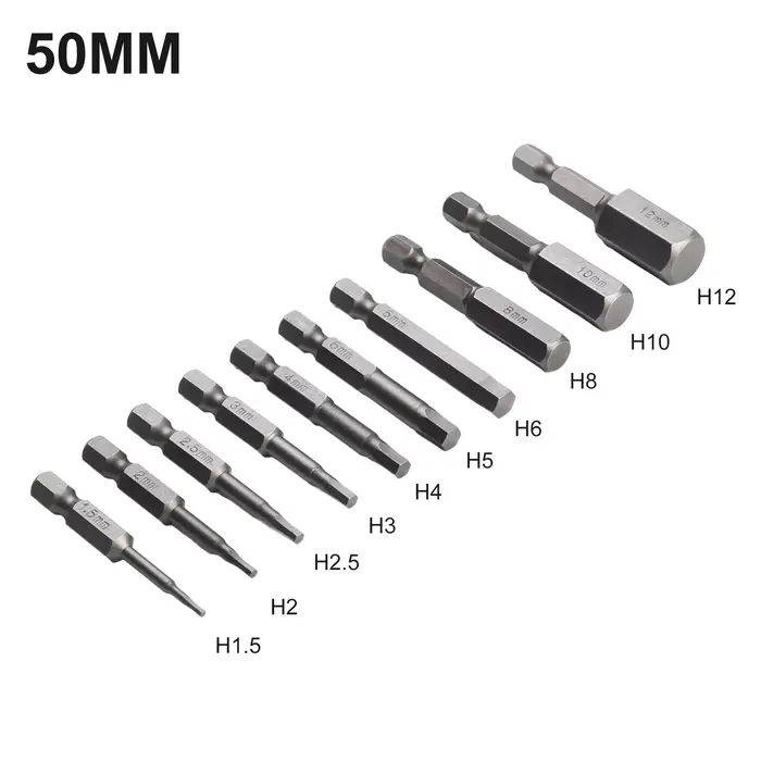 Tournevis à tête magnétique à tige hexagonale 1/4, embouts de tournevis de 50mm, jeu de tournevis d'