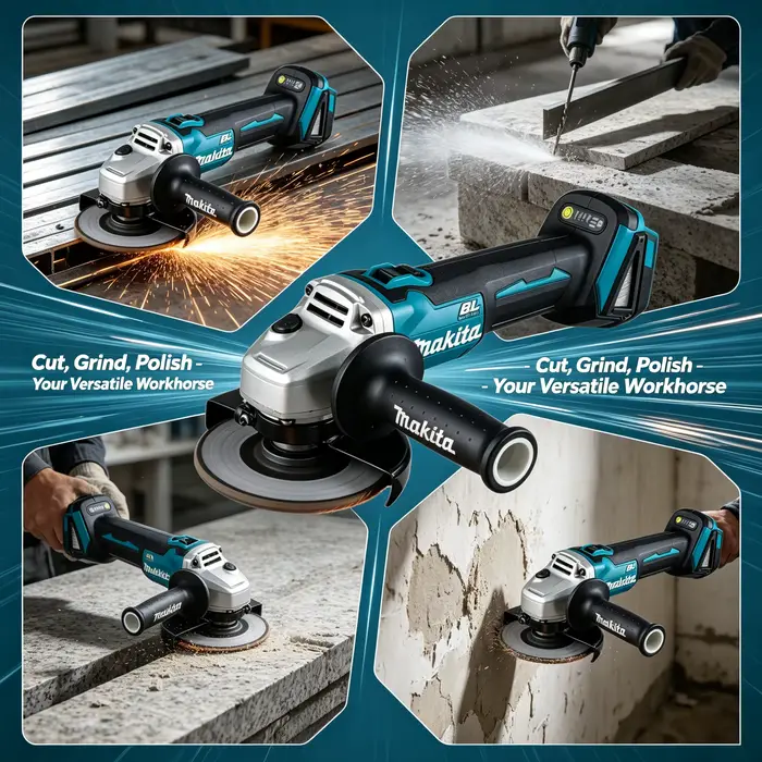 Meuleuse d'angle électrique rechargeable Makita 18V DGA404 : outil haute puissance sans balais de 125 mm pour la découpe et le polissage (unité nue)