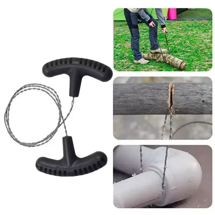 Scie à fil d'acier manuelle pour l'extérieur, outils de survie, coupe-scie à chaîne manuelle, équipe