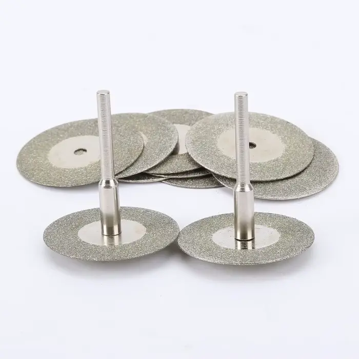Disques de coupe diamantés 30mm, Mini lame de scie coupée avec 2 pièces de connexion de tige de 3mm