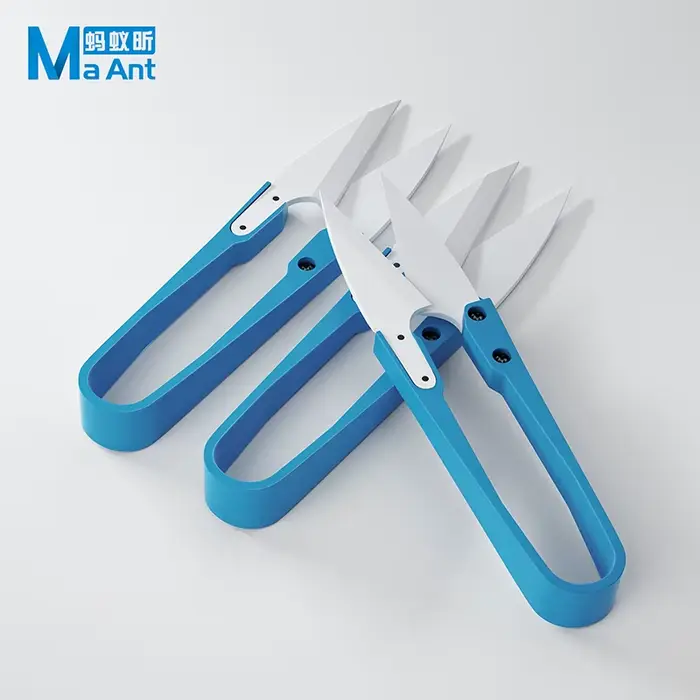 MaAnt – ciseaux de cisaillement en U en céramique bleue isolés, pour câble de batterie de téléphone 