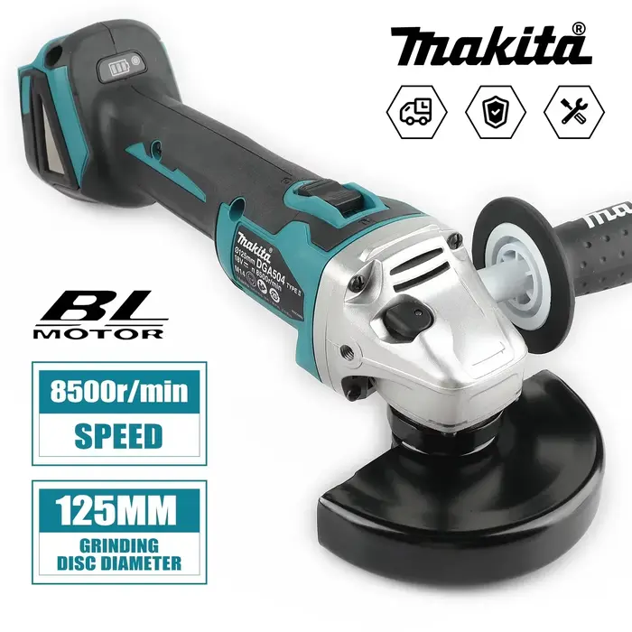 Batterie au lithium sans balais Makita DGA504 18V 6.0Ah 125mm avec plusieurs meuleuses électriques