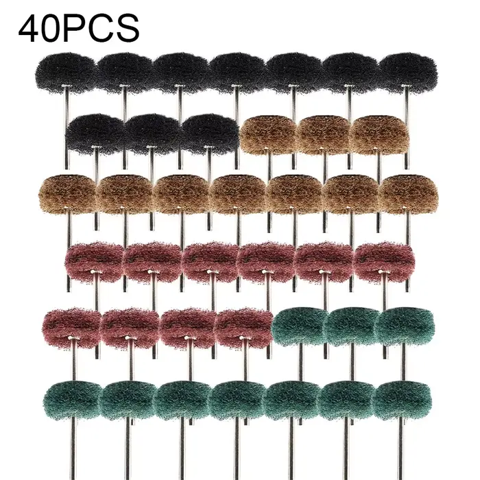 Mini perceuse brosse Abrasive en Nylon, roue de polissage, tête de ponçage, tige de 3mm, grain 180 à