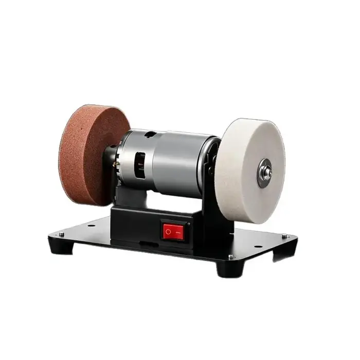 Petite ponceuse électrique à 2 roues, meuleuse de banc électrique, machine à poncer à vitesse réglable pour métal/bijoux/couteaux/bois