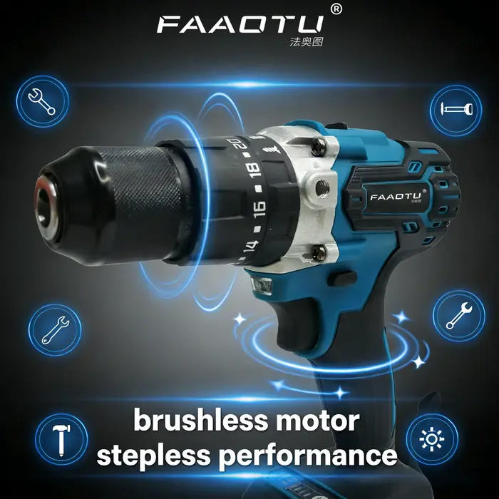 Perceuse-visseuse électrique FAAOTU 487-13 mm - Qualité professionnelle