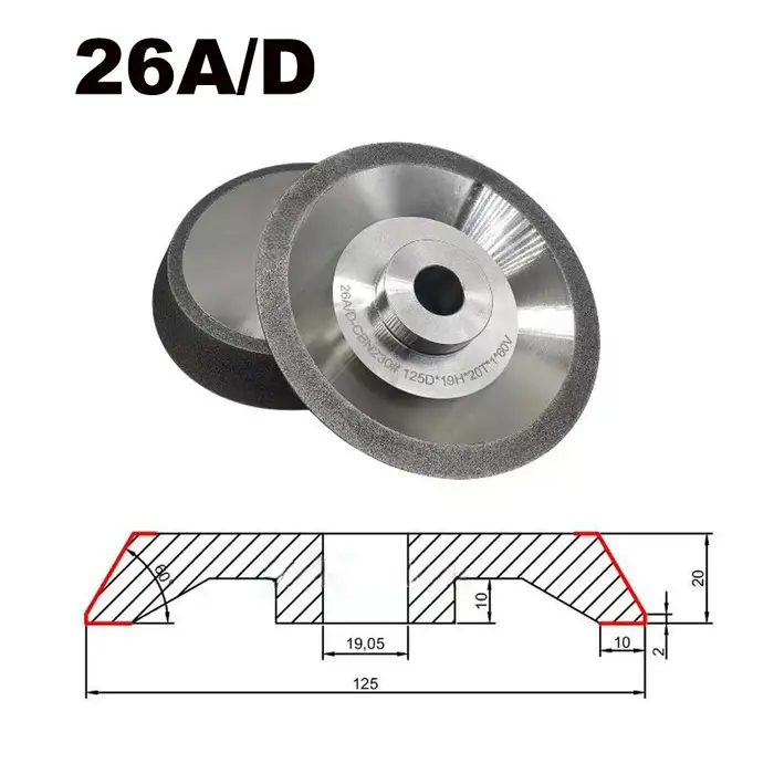 MR 20G 78-125mm CBN meule SDC cercle de meulage 230 grain meuleuse pour carbure métal tungstène acier fraise