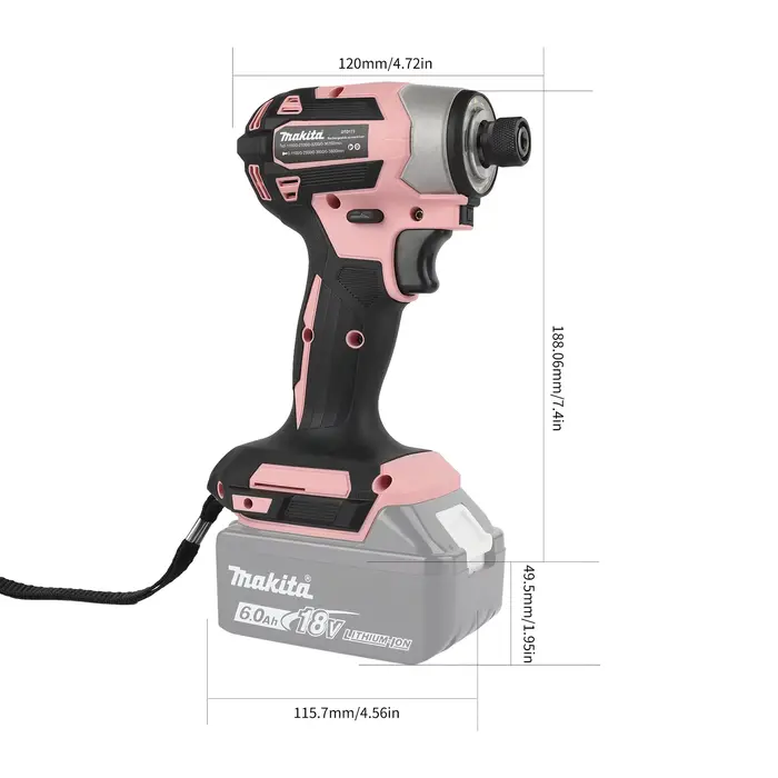 Makita 18V DTD173 Noir Rose Perceuse sans balais Outil électrique pour l'amélioration de l'habitat et le bricolage 180